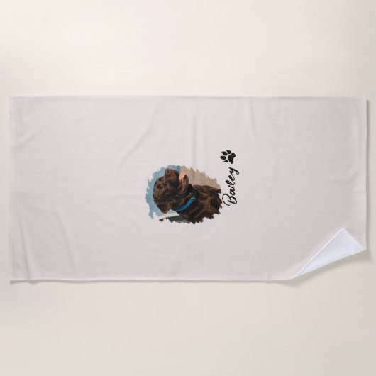 Serviette De Plage Chocolat mignon Labrador Chien - Bailey | Cadeau p (Devant)