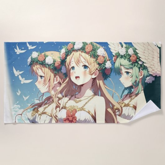 Serviette De Plage Chœur d'anime (Devant)