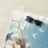 Serviette De Plage Chœur d'anime (En situation)