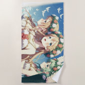 Serviette De Plage Chœur d'anime (Devant)