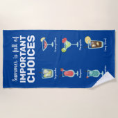 Serviette De Plage Choix important : Cocktails d'été (Devant)