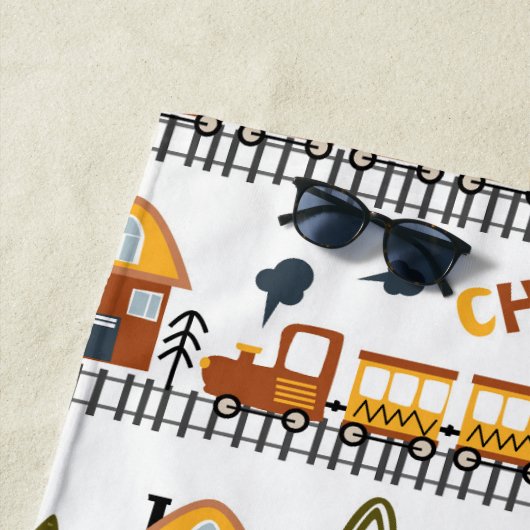 Serviette De Plage Choo Choo Train Pattern (En situation)