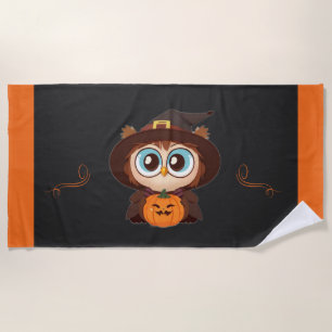 Serviette De Plage Chouette/Automne/Automne/Halloween/citrouille
