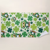 Serviette De Plage Chouette bébé mignon St Patrick Cartoon (Devant)