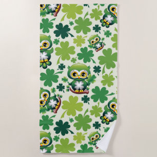Serviette De Plage Chouette bébé mignon St Patrick Cartoon