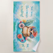 Serviette De Plage Chouette dans un flotteur de piscine fleuri (Devant)