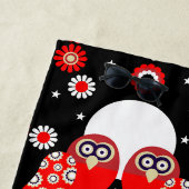 Serviette De Plage Chouette d'art populaire (En situation)