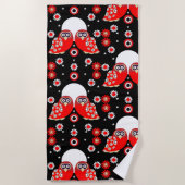 Serviette De Plage Chouette d'art populaire (Devant)