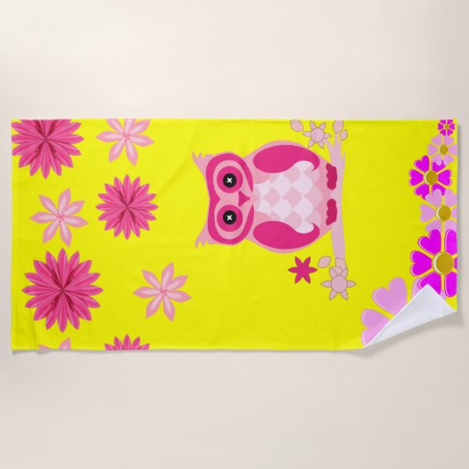 Serviette De Plage Chouette de plage (Devant)