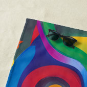 Serviette De Plage Chouette holographique couleur mignonne (En situation)