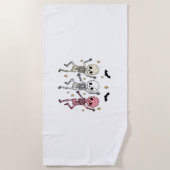 Serviette De Plage Chouette poupée d'Halloween mignonne (Devant)