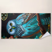 Serviette De Plage Chouette turquoise (Devant)