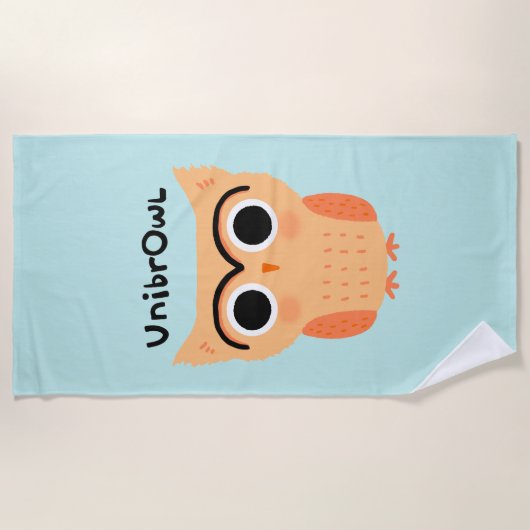 Serviette De Plage Chouette unibrow UnibrOwl | Chouette à sourcils mi (Devant)