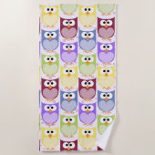 Serviette De Plage Chouettes mignonnes, Chouette Motif, Chouettes pou (Devant)