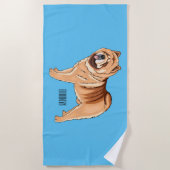 Serviette De Plage Chow Chow dog cartoon (Devant)