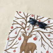 Serviette De Plage Christmas deer on white (En situation)