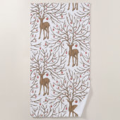 Serviette De Plage Christmas deer on white (Devant)