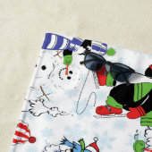 Serviette De Plage Christmas penguin ice skating (En situation)