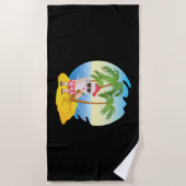 Serviette De Plage Christmas Tropical Beach Funny Santa Claus (Devant)