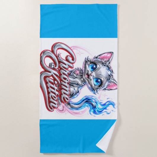 Serviette de plage Chrome Kitten (Devant)