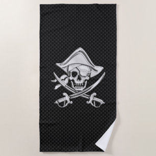 Serviette De Plage Chrome Pirate sur la fibre de carbone Décor d'impr