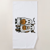 Serviette De Plage Chute Cute Vache Highland Ghost Halloween (Devant)
