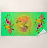 Serviette De Plage Chute d'ensoleillement vert du printemps et goutte (Devant)