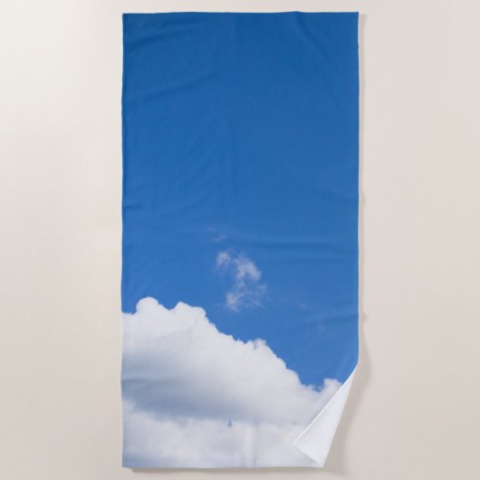 Serviette De Plage Ciel bleu avec nuages (Devant)