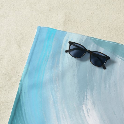 Serviette De Plage Ciel bleu et nuages Abstraits (En situation)