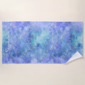 Serviette De Plage Ciel de nuit Abstrait Galaxy Turquoise violet bleu (Devant)
