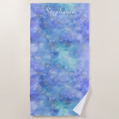 Serviette De Plage Ciel de nuit Abstrait Galaxy Turquoise violet bleu (Devant)