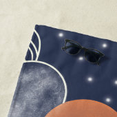 Serviette De Plage Ciel de nuit bleu Abstraite lune (En situation)
