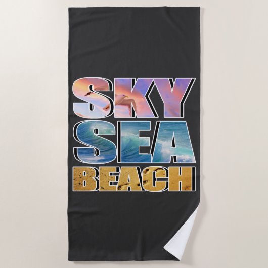 Serviette De Plage ciel, mer, plage (Devant)
