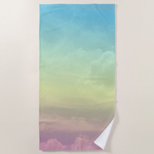 Serviette De Plage Ciel Ombré Rose (Devant)