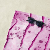 Serviette De Plage Ciel rose Lilies encrées (En situation)