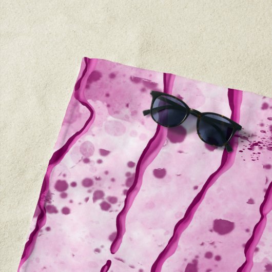 Serviette De Plage Ciel rose Lilies encrées (En situation)