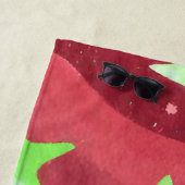 Serviette De Plage ciel rouge avec étoiles (En situation)