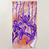 Serviette De Plage Ciel tropical des Lys encés (Devant)