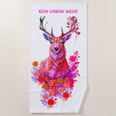 SERVIETTE DE PLAGE CIERVO ENTRE HOJAS (Devant)