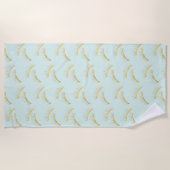 Serviette De Plage Cils en Or Menthe (Devant)
