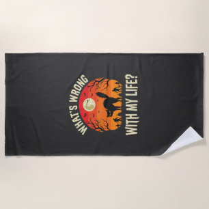 Serviette De Plage Cimetière de chat noir Halloween Horreur Graphique