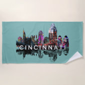 Serviette De Plage Cincinnati, Ohio recouvert de graffiti Beach Towel (Devant)