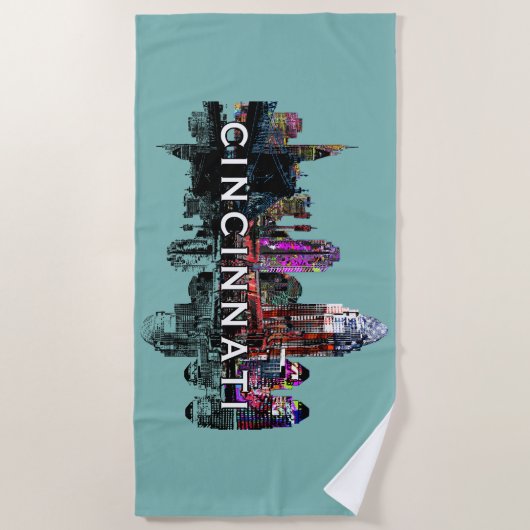 Serviette De Plage Cincinnati, Ohio recouvert de graffiti Beach Towel (Devant)