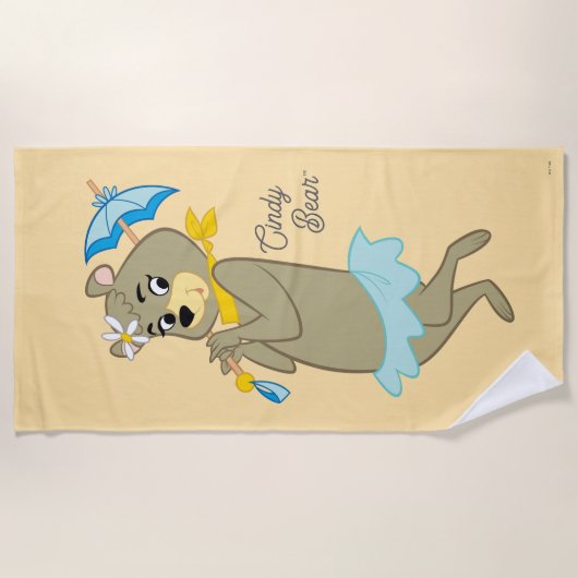 Serviette De Plage Cindy Bear tenant le parasol (Devant)
