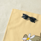 Serviette De Plage Cindy Bear tenant le parasol (En situation)