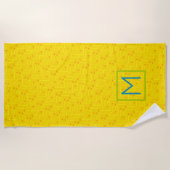 Serviette De Plage Circuit Board jaune orange bleu INITIAL Tech Fun (Devant)