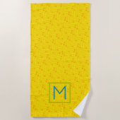 Serviette De Plage Circuit Board jaune orange bleu INITIAL Tech Fun (Devant)