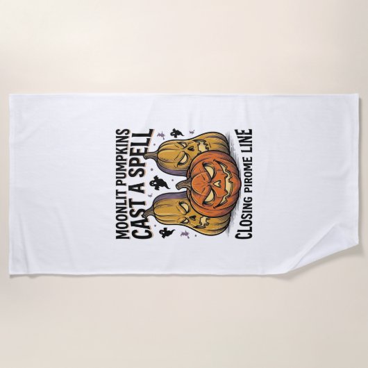 Serviette De Plage Citation de citrouille d'Halloween Jack O Lantern (Devant)