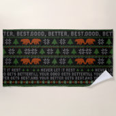 Serviette De Plage Citation de Noël « Good Better Best Never Let It R (Devant)