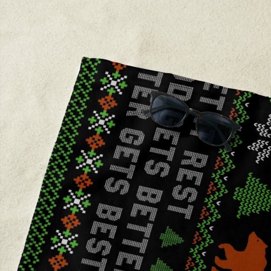 Serviette De Plage Citation de Noël « Good Better Best Never Let It R (En situation)
